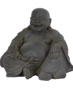 Grayson Lane 18-in H x 23-in W Black Buddha Garden Statue