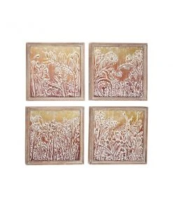 Grayson Lane 19.5-in H x 19.5-in W Floral And Botanical Metal Wall Accent - Set of 4