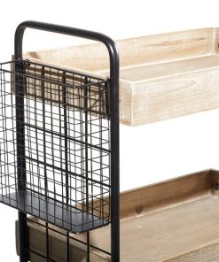 Grayson Lane Black Metal Base with Wood Top Kitchen Cart (33-in x 25-in x 12-in) -GRAYSON LANE shop 330945426 AlternateImage3 l