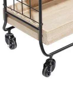 Grayson Lane Black Metal Base with Wood Top Kitchen Cart (33-in x 25-in x 12-in) -GRAYSON LANE shop 330945426 AlternateImage4 l