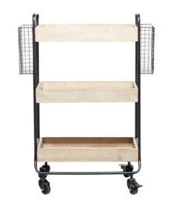 Grayson Lane Black Metal Base with Wood Top Kitchen Cart (33-in x 25-in x 12-in) -GRAYSON LANE shop 330945426 AlternateImage5 l