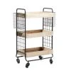 Grayson Lane Black Metal Base with Wood Top Kitchen Cart (33-in x 25-in x 12-in)