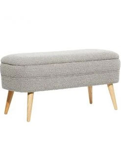 Grayson Lane 40-in x 19-in Industrial Light Grey Storage Bench