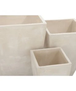 Grayson Lane 18-in W x 24-in H Contemporary White Clay Square Planters - Set of 3 -GRAYSON LANE shop 330945434 AlternateImage3 l