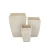 Grayson Lane 18-in W x 24-in H Contemporary White Clay Square Planters - Set of 3