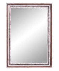 Grayson Lane 44-in x 31.5-in Rectangle Brown Wall Mirror