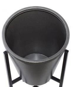 Grayson Lane 15-in W x 28-in H Modern Metallic Grey Metal Round Planters - Set of 3 -GRAYSON LANE shop 330945450 AlternateImage4 l