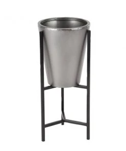 Grayson Lane 15-in W x 28-in H Modern Metallic Grey Metal Round Planters - Set of 3 -GRAYSON LANE shop 330945450 AlternateImage5 l