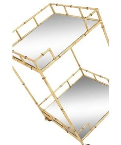 Grayson Lane Gold Metal Base with Mirror Top Kitchen Cart (30-in x 18-in) -GRAYSON LANE shop 330945452 AlternateImage3 l