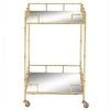 Grayson Lane Gold Metal Base with Mirror Top Kitchen Cart (30-in x 18-in)