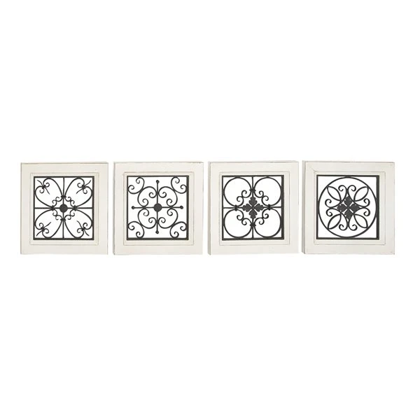 Grayson Lane 17-in H x 17-in W Ornamental Wood Wall Accent - Set of 4 5 Grayson Lane 17-in H x 17-in W Ornamental Wood Wall Accent - Set of 4 - Image 5