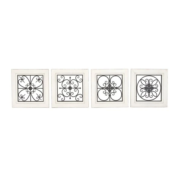 Grayson Lane 17-in H x 17-in W Ornamental Wood Wall Accent - Set of 4 1 Grayson Lane 17-in H x 17-in W Ornamental Wood Wall Accent - Set of 4