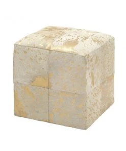 Grayson Lane Glam Gold Genuine Leather Square Ottoman -GRAYSON LANE shop 330945457 AlternateImage5 l