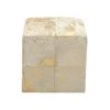 Grayson Lane Glam Gold Genuine Leather Square Ottoman