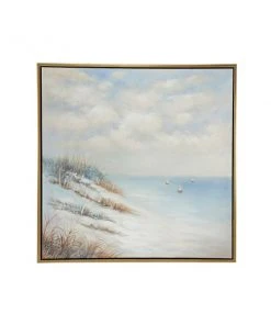 Grayson Lane Gold Wood Framed 40-in H x 40-in W Coastal Beach Resin Painting -GRAYSON LANE shop 330945460 AlternateImage5 l