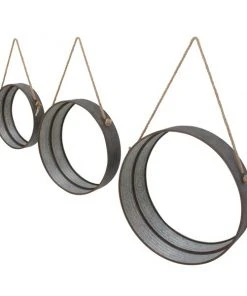 Grayson Lane 23.63-in x 23.63-in Round Grey Wall Mirror -GRAYSON LANE shop 330945461 AlternateImage5 l