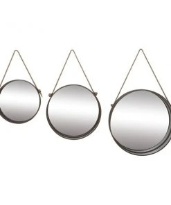 Grayson Lane 23.63-in x 23.63-in Round Grey Wall Mirror