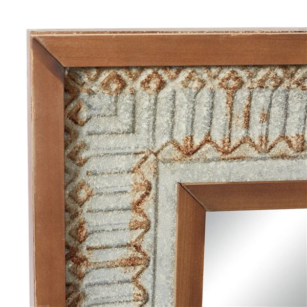 Grayson Lane 40-in x 29.5-in Rectangle Grey Wall Mirror 3 Grayson Lane 40-in x 29.5-in Rectangle Grey Wall Mirror - Image 3