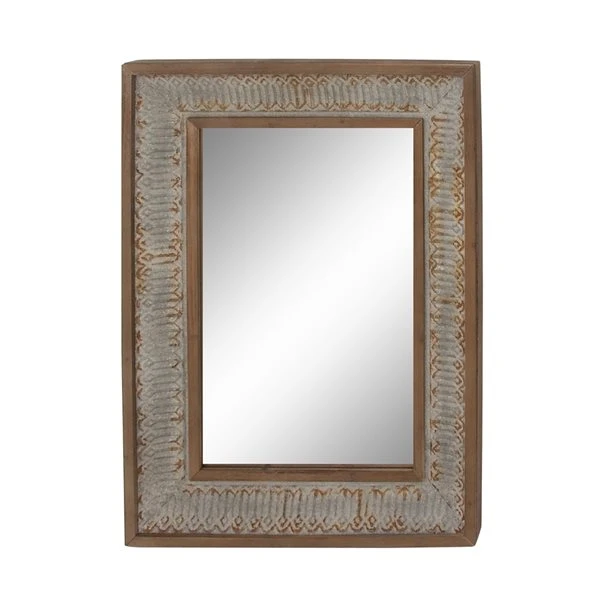 Grayson Lane 40-in x 29.5-in Rectangle Grey Wall Mirror 4 Grayson Lane 40-in x 29.5-in Rectangle Grey Wall Mirror - Image 4