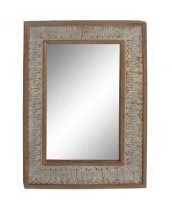 Grayson Lane 40-in x 29.5-in Rectangle Grey Wall Mirror