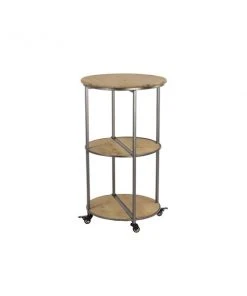 Grayson Lane Silver Metal Base with Wood Top Kitchen Cart (35-in x 20-in)