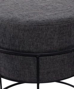 Grayson Lane Modern Grey Linen Round Ottoman with Metal Frame -GRAYSON LANE shop 330945472 AlternateImage3 l