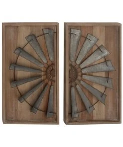 Grayson Lane 31-in H x 17-in W Farmhouse Metal Wall Accent - Set of 2