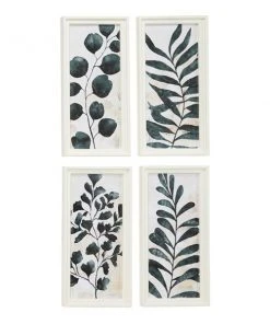 Grayson Lane White Wood Framed 21-in H x 10-in W Floral Wood Print - Set of 4