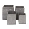 Grayson Lane 17-in W x 21-in H Urban Grey Concrete Clay Rectangle Planters - Set of 4