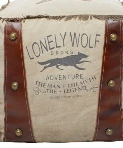 Grayson Lane Rustic Brown Canvas Square Ottoman with Handles -GRAYSON LANE shop 330945488 AlternateImage4 l