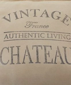 Grayson Lane Farmhouse Brown/Cream Canvas Square Ottoman with Handles -GRAYSON LANE shop 330945490 AlternateImage4 l