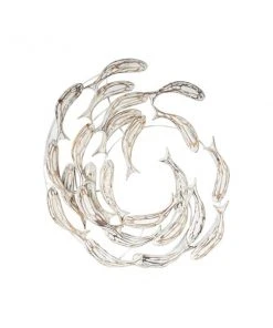 Grayson Lane 32-in H x 28-in W Fishes Wood Wall Accent