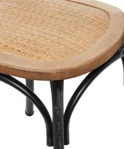 Grayson Lane Farmhouse 19.5-in W Distressed Black Iron and Rattan Dining Chair -GRAYSON LANE shop 330945492 AlternateImage3 l