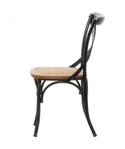 Grayson Lane Farmhouse 19.5-in W Distressed Black Iron and Rattan Dining Chair -GRAYSON LANE shop 330945492 AlternateImage5 l