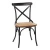 Grayson Lane Farmhouse 19.5-in W Distressed Black Iron and Rattan Dining Chair