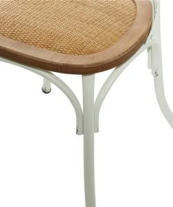 Grayson Lane Farmhouse 18-in W Distressed White Iron and Rattan Dining Chair -GRAYSON LANE shop 330945495 AlternateImage3 l