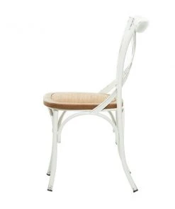 Grayson Lane Farmhouse 18-in W Distressed White Iron and Rattan Dining Chair -GRAYSON LANE shop 330945495 AlternateImage5 l