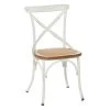 Grayson Lane Farmhouse 18-in W Distressed White Iron and Rattan Dining Chair