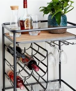 Grayson Lane Black Metal Base with Wood Top Kitchen Cart (30-in x 20-in) -GRAYSON LANE shop 330945499 AlternateImage2 l