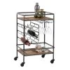 Grayson Lane Black Metal Base with Wood Top Kitchen Cart (30-in x 20-in)