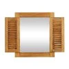 Grayson Lane 35.38-in x 31.13-in Rectangle Brown Wall Mirror